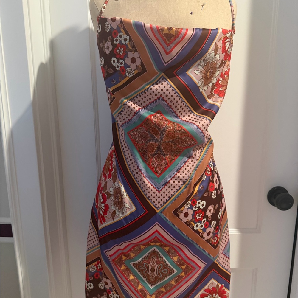 Urban Outfitters New! Multicolor Silky Geometric Print Women's Dress
